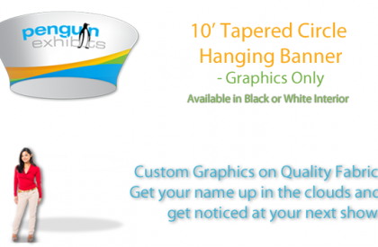 10ft Tapered Circle Cloud Cover - Graphics Only (white interior)